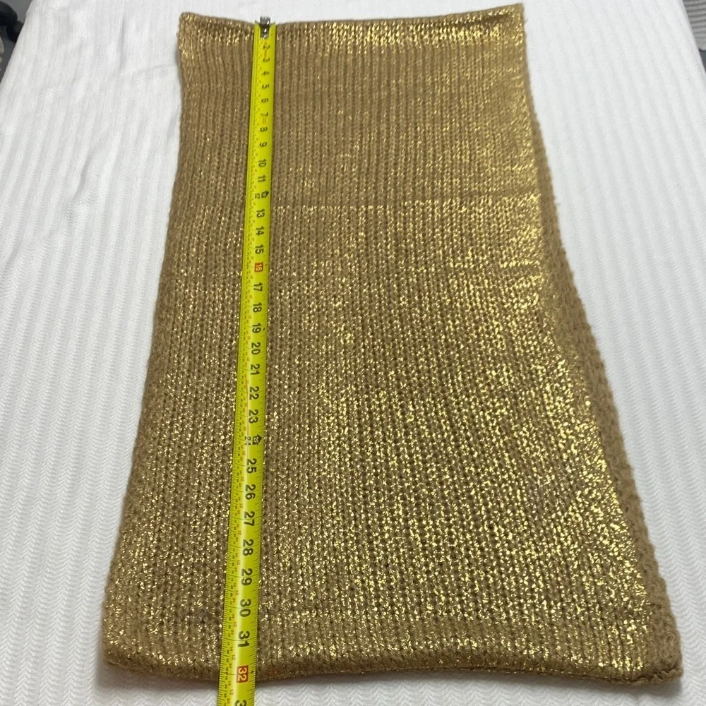 Metallic Gold Infinity Scarf | Chunky Knit | Cozy Winter | OSFM